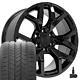 20x9 Black Sem Wheels, Goodyear Tire & Tpms Set Fit New Silverado Tahoe Suburban