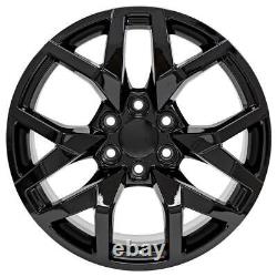 20x9 Black SEM Wheels, Goodyear Tire & TPMS Set Fit New Silverado Tahoe Suburban