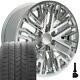 20x9 Chrome 5906 Wheels & Goodyear Tires Set Fit Chevy Silverado Tahoe Suburban