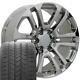 20x9 Wheel Tire Set Fit Sierra Chrome Rims Withtires 4741