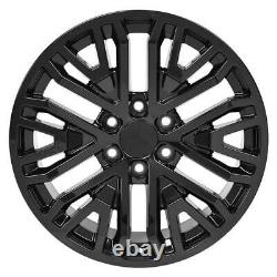 20x9 Wheels Fit Silverado Gloss Black CV37 Goodyear Tires TPMS 84040799 SET