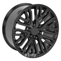 20x9 Wheels Fit Silverado Gloss Black CV37 Goodyear Tires TPMS 84040799 SET