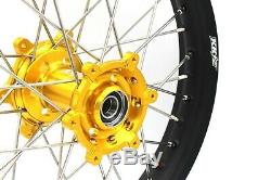 21/18 Enduro Wheel Set Fit Suzuki Drz Set Drz400sm 2005-2018 Cnc Gold Hub