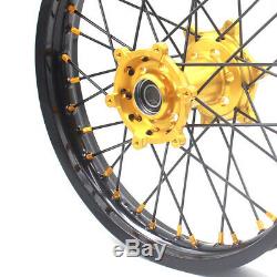 21/18 Enduro Wheels Rims Set For Suzuki Drz400e Drz400s Drz400sm 2000 Gold/black
