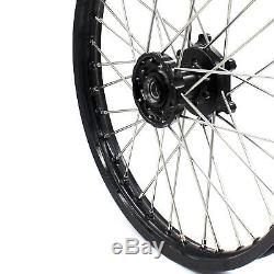 21/18 Enduro Wheels Set For Suzuki Drz 400 2000-2004 400sm 2005-2018 Black Hub