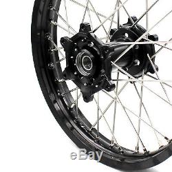 21/18 Enduro Wheels Set For Suzuki Drz 400 2000-2004 400sm 2005-2018 Black Hub