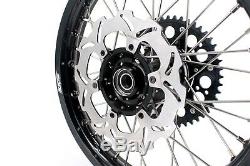 21 18 Kke Enduro Wheel Set Fit Suzuki Drz400sm 2005-2018 Balck Rim Hub Discs