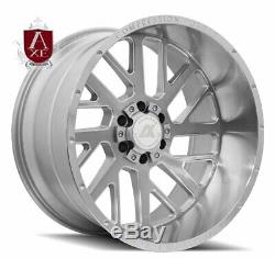 22x10 AXE AX2.1 6x5.5 6x135 -19 Silver Brushed Wheels Rims Set(4) Chevy Ford