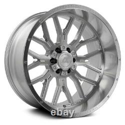 22x12 AXE AX6.1 6x127/6x139.7 -44 Silver Brush Milled Wheels Rims Set(4) 87.1