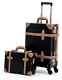 2 Piece Vintage Luggage Tsa Lock Small Carry On Suitcase Sets 13 & 20 Black