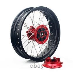 3.517/4.2517 Supermoto Red Hub Wheel Rim Set Suzuki DRZ 400 S SM 05-20 DRZ400E