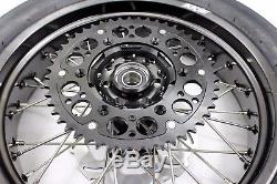3.5/4.2517 Cst Tire Fit Suzuki Drz400sm 2005-2018 Supermoto Wheels Rims Set Blk