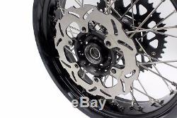 3.5/4.2517 Fit Suzuki Drz400sm 2005-2018 Supermoto Motard Wheels Rims Set Black