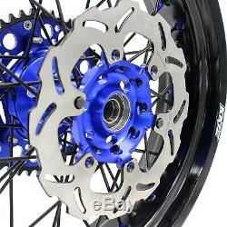 3.5/4.2517 Supermoto Wheelset Rims For Suzuki Drz400sm 2005-2019 Disc Blue/blak