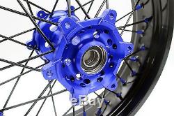3.5/4.25 Supermoto Wheels Set For Suzuki Drz 400 400s Drz400e Drz400sm Blue/blk