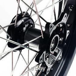 3.5/4.25x17'' Cush Drive Wheels Set Suzuki DRZ400SM Black Rims Hubs Brake Rotors