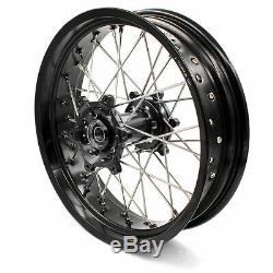3.5/5.017 Supermoto Wheels Rims Set Fit Suzuki Drz400 Drz400e/s Drz400sm Black