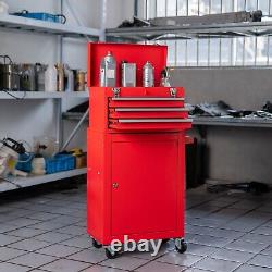 3-Drawer Rolling Tool Chest Steel Combination Set Red