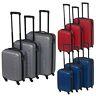 3 Dunlop Abs 4 Wheeled Spinner Suitcase Set Hard Shell Luggage Baggage Cases