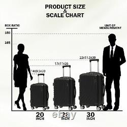 3 Piece Luggage Set Expandable ABS Durable Suitcase with TSA Lock Double Wheels