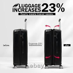 3 Piece Luggage Set Expandable ABS Durable Suitcase with TSA Lock Double Wheels