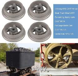 4Pack Mining Ore Car Small Track Mine Cart Wheel Cast Iron 7 1/4 Dia Fit for LG