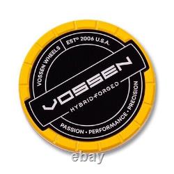 4 SMALL Vossen Hybrid Forged Billet Center Caps Yellow For HF Wheels IN STOCK