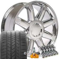 5304 Chrome 20x8.5 Wheels Goodyear Tires TPMS SET Fit Sierra Yukon Silverado