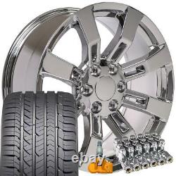 5409 Chrome 20 inch Rims, Goodyear Tires, TPMS, Lugs Set Fit Cadillac Chevy GMC