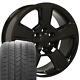 5652 Black 20x9 Wheels & Goodyear Tires Set Fit Silverado Sierra Tahoe