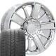 5653 Chrome 20 In Wheels & Goodyear Tires Set Fits Cadillac Gmc Chevy