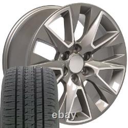 5919 Silver 20x9 Wheels & Bridgestone Tires SET Fits GMC & Chevy