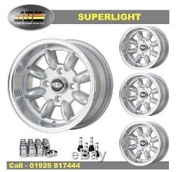 7x 13 Superlight Wheels Classic Ford Set of 4 Silver