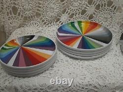 8 piece set Novogratz Rainbow Prism Plate Color Wheel Small and Large ceramic