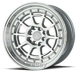 AODHAN AH04 16x8 4x100/114.3 ET15 Silver Machined Wheel (SET of 4)