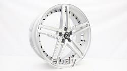 AXE EX20 Silver Machined Face 22 5x114.3 Staggered Wheels Set of Rims