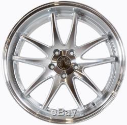 Aodhan DS02 19x9.5 19x11 +22 5x114.3 Silver Machined Staggered (Set of 4)