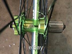 Azonic Outlaw 26 Wheelset, 20x110mm F, 9x135mm R, Small Block 8 Tires, Green