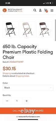 Black Plastic Folding Chair set of 10