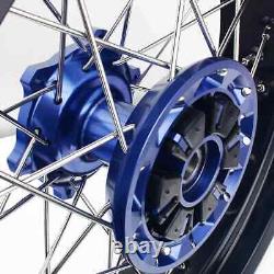 CNC Supermoto Wheels Set For Suzuki DRZ400 17 Cush Drive 2000/2024 Blue Hubs