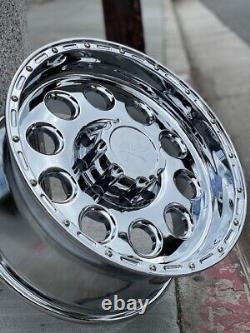 Chrome Aluminum Wheels Rims Tires 33 12.50 18 Mt 2500 3500 Sierra Silverado 8