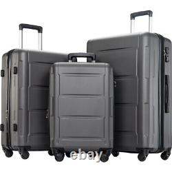 Expanable Spinner Wheel 3 Piece Luggage Set ABS Lightweight Suitcase with TSA