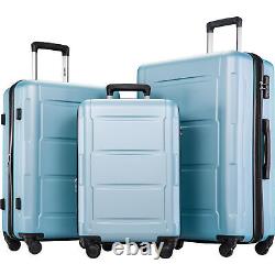 Expanable Spinner Wheel 3 Piece Luggage Set ABS Lightweight Suitcase with TSA Lo