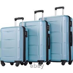 Expanable Spinner Wheel 3 Piece Luggage Set ABS Lightweight Suitcase with TSA Lo