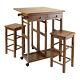 Foldable Kitchen Island Set Small Table With Stools, Kitchen Island On Wheels