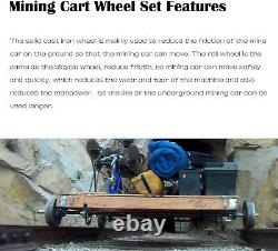 For LG Mining Ore Car Small Track Mine Cart Wheel Cast Iron 7 1/4 Dia (4PCS)