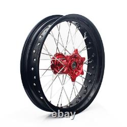 For SUZUKI 17 Supermoto CNC Spoked Wheels Cush Drive Set DRZ400SM DRZ400S 00-24