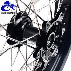 For Suzuki 17 Supermoto Wheel Set DRZ400SM 2000-2020 Black Rims Hubs Cush Drive