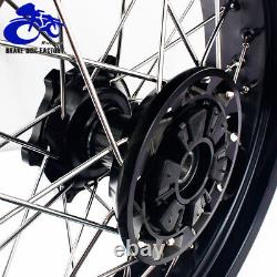 For Suzuki 17 Supermoto Wheel Set DRZ400SM 2000-2020 Black Rims Hubs Cush Drive