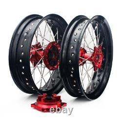 For Suzuki 17 Supermoto Wheels Red Hubs Set DRZ400S DRZ400SM 2000-2024 DRZ400/E